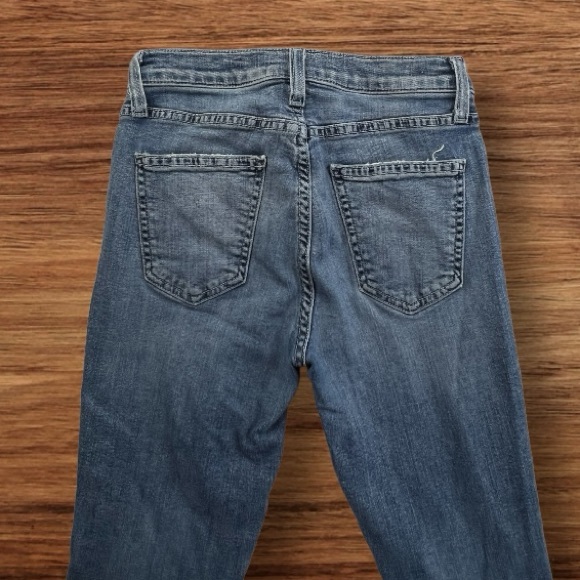 Current/Elliott Skinny Mid-Rise Raw Hem Distressed Jeans Sz: 25 - Picture 2 of 16
